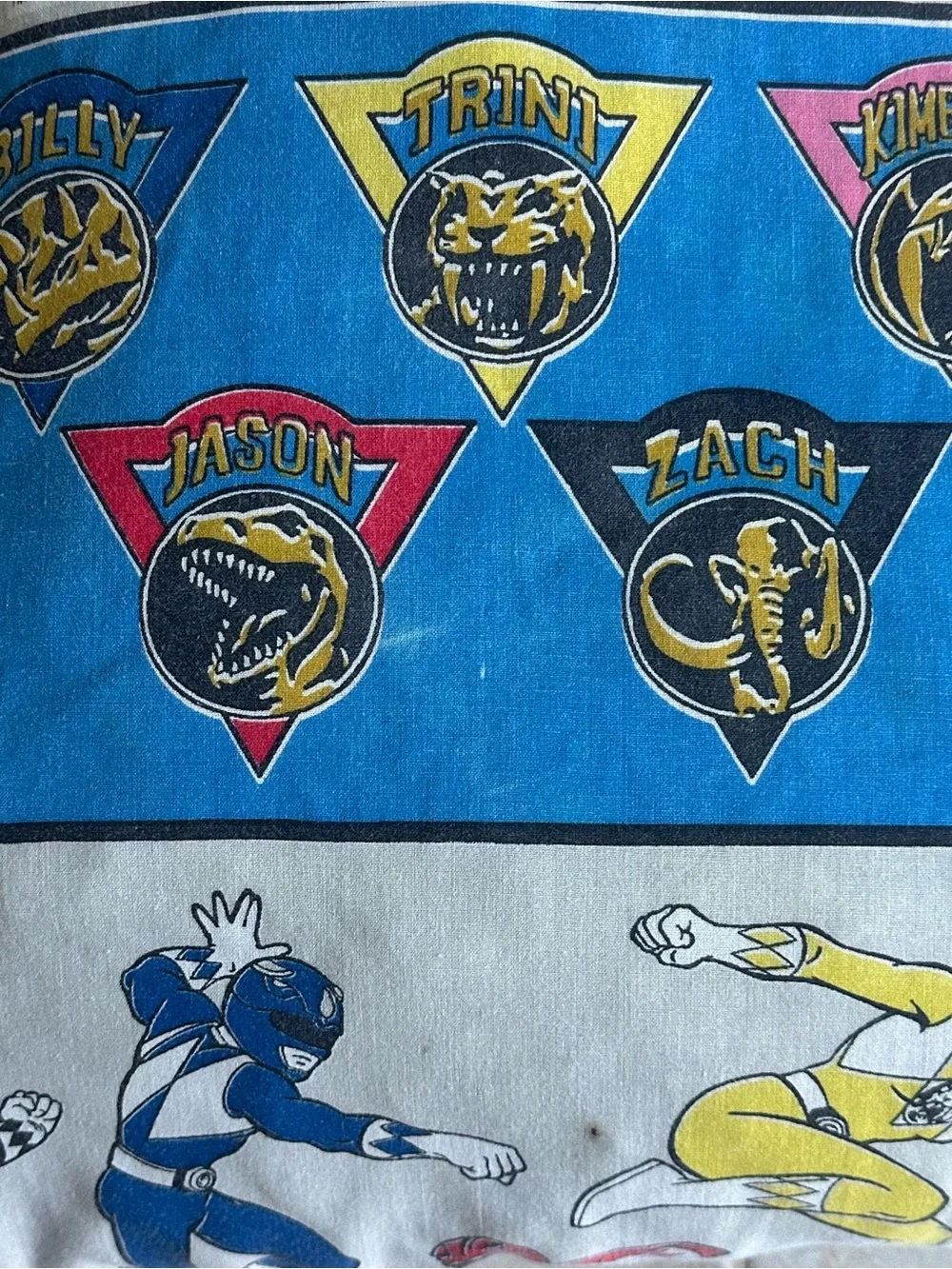 1994 Power Rangers Vintage Pillow 20x22